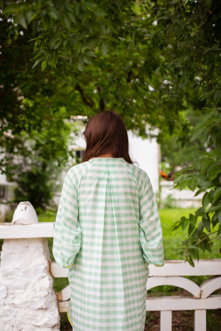 Midi Dress // Au Paradis Seafoam Gingham Sissy Light Midi Dress // Au Paradis Seafoam Gingham Sissy Light