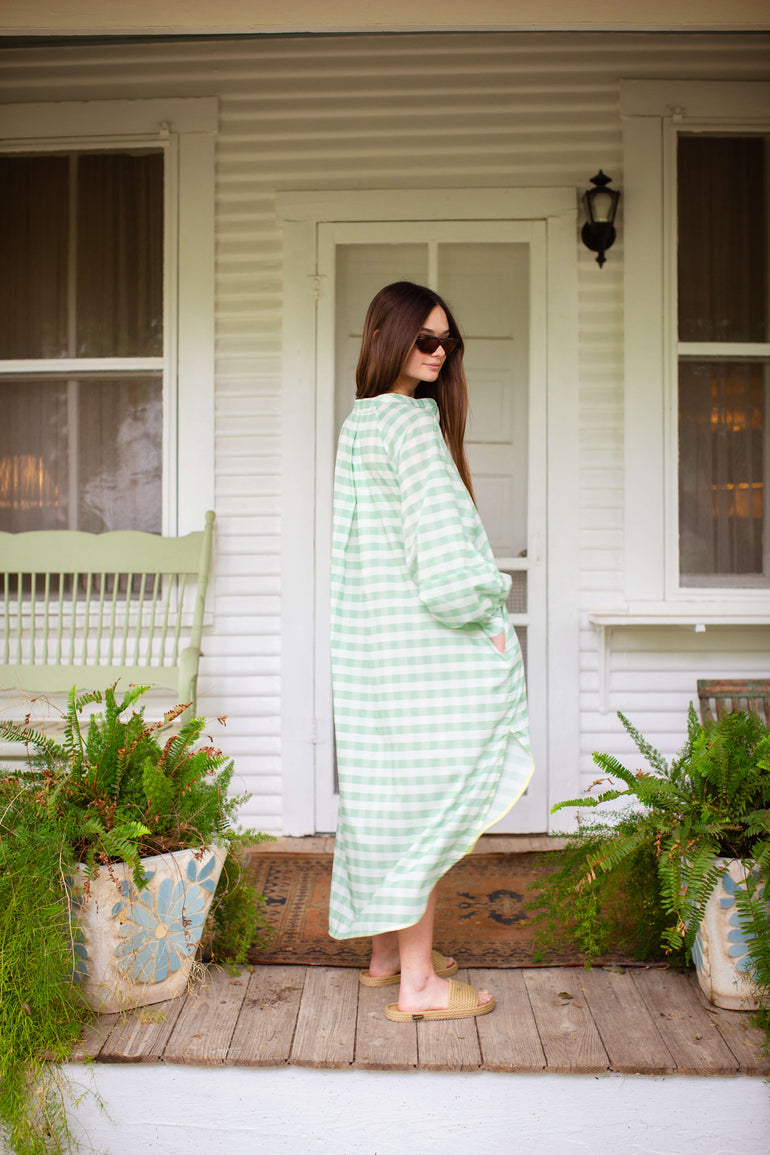 Midi Dress // Au Paradis Seafoam Gingham Sissy Light Midi Dress // Au Paradis Seafoam Gingham Sissy Light